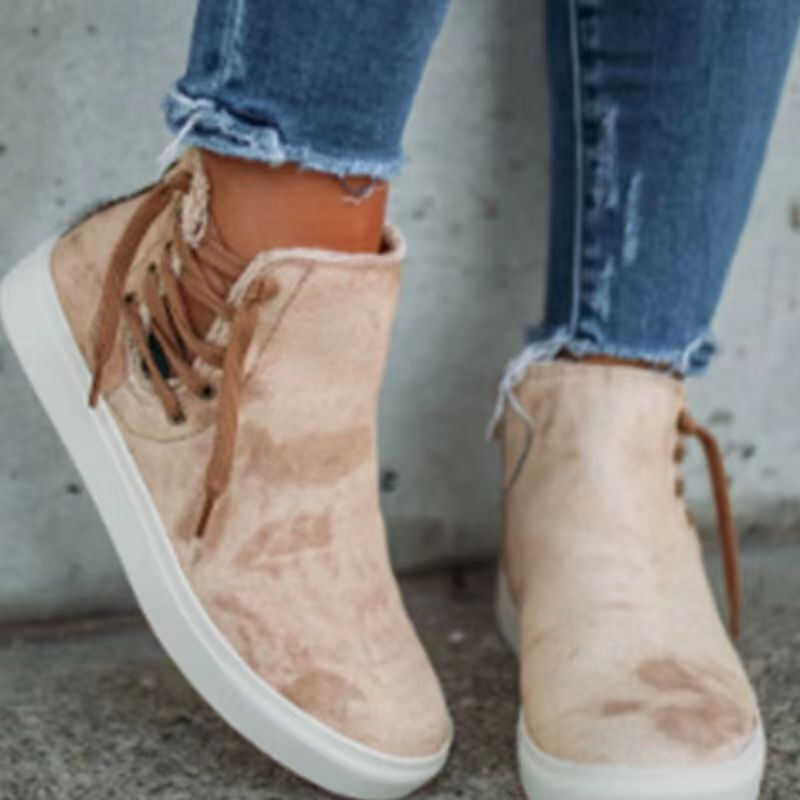 Zapatos de lona casuales planos ahuecados atados