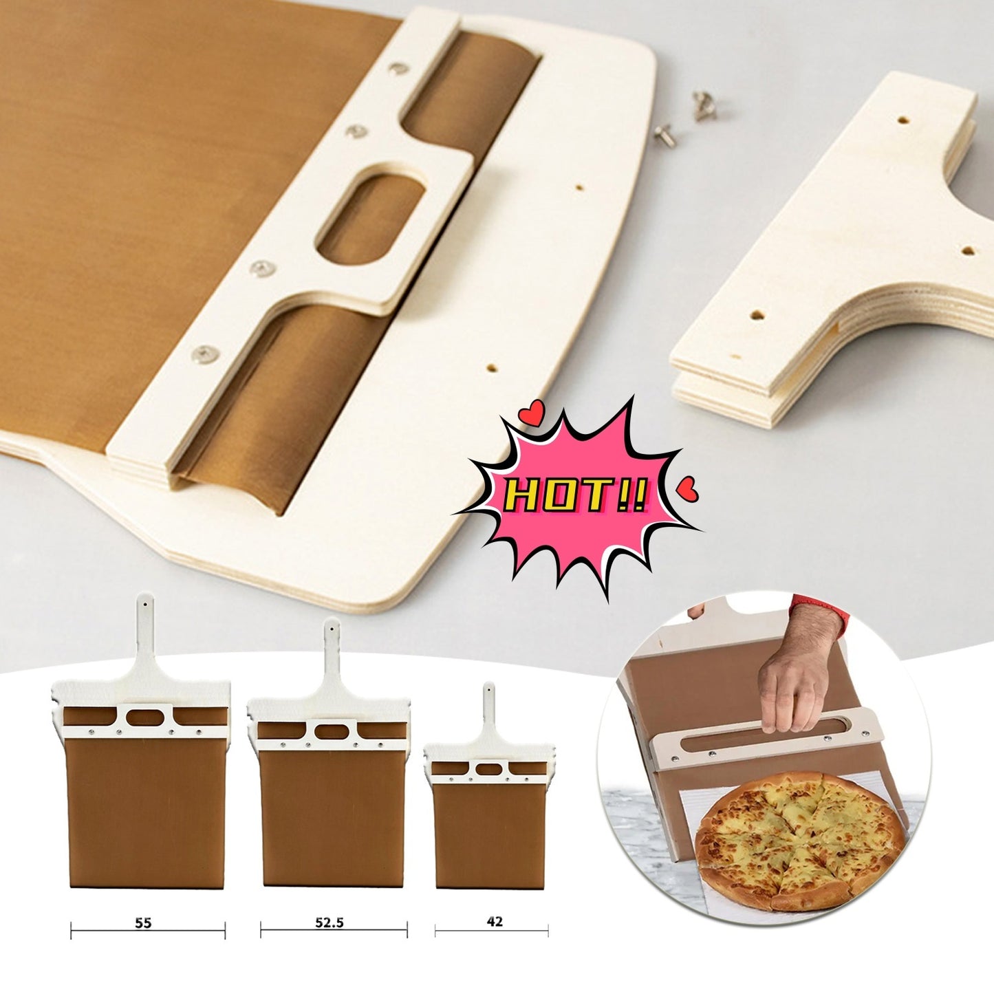 Multifunction Wooden Sliding Pizza Spatula