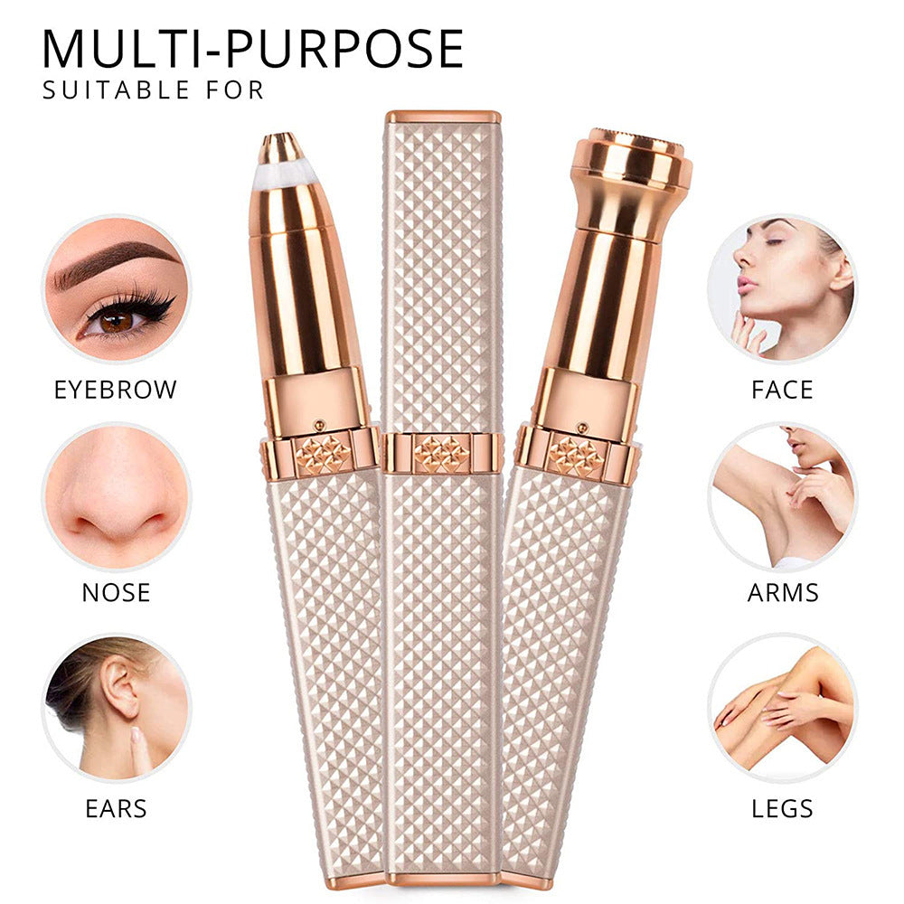 Rechargeable Lipstick Shaver 2 in 1 Ladies Eyebrow Trimmer