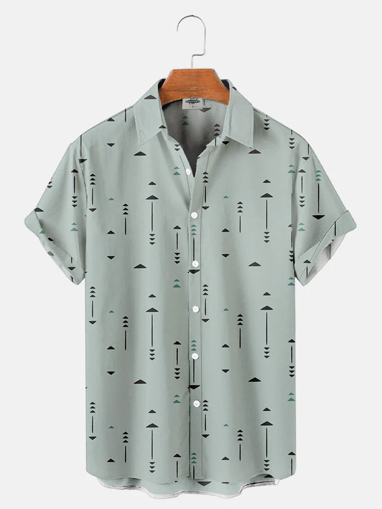 Camisa hawaiana para hombre de manga corta de color claro 3d
