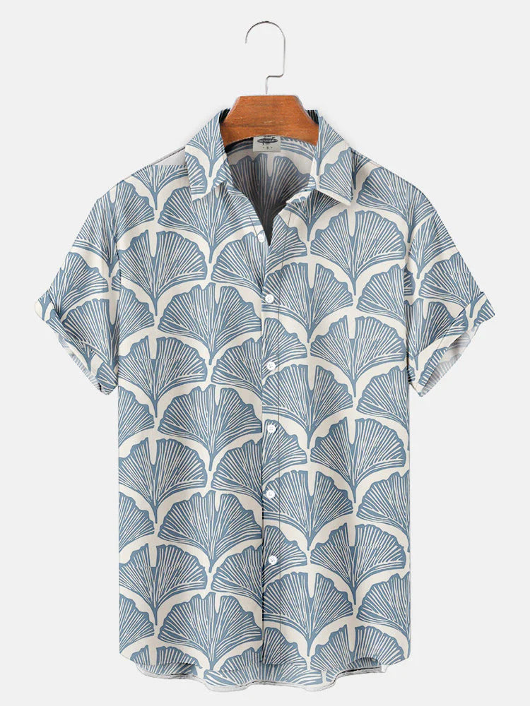 Camisa hawaiana para hombre de manga corta de color claro 3d