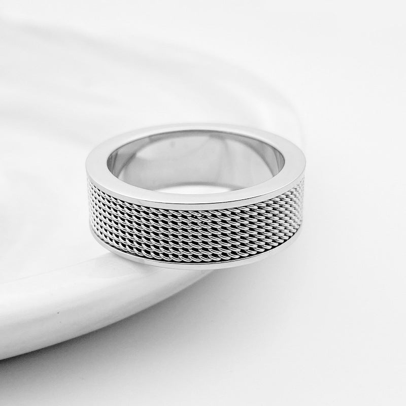 Hot Fashion Trend Stainless Steel Mesh Face Ring