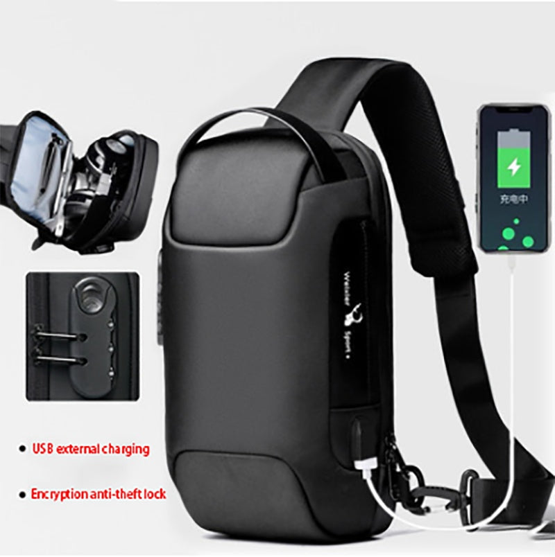 Waterproof USB Anti-theft Bag Oxford Crossbody Shoulder Bag