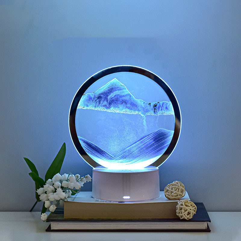Hourglass lamp with dynamic decoration and sand painting