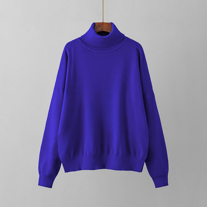 Suéter suelto de cuello alto a la moda para mujer