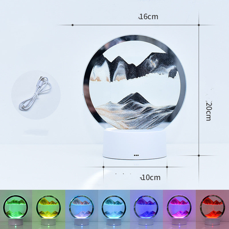 Hourglass lamp with dynamic decoration and sand painting