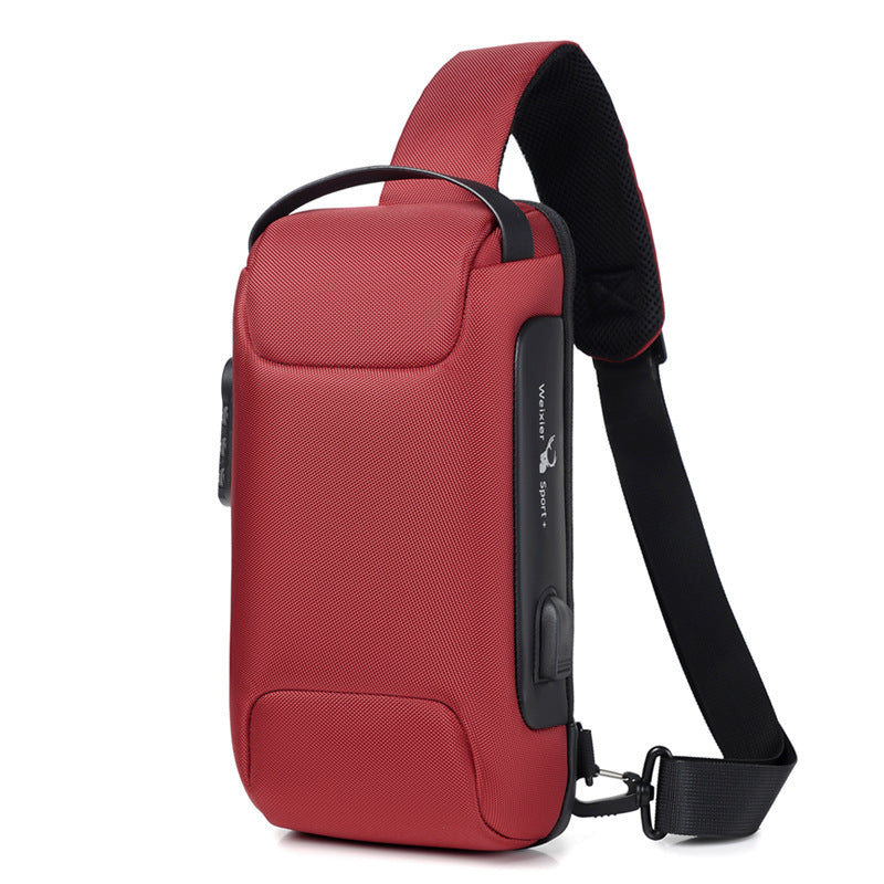 Waterproof USB Anti-theft Bag Oxford Crossbody Shoulder Bag