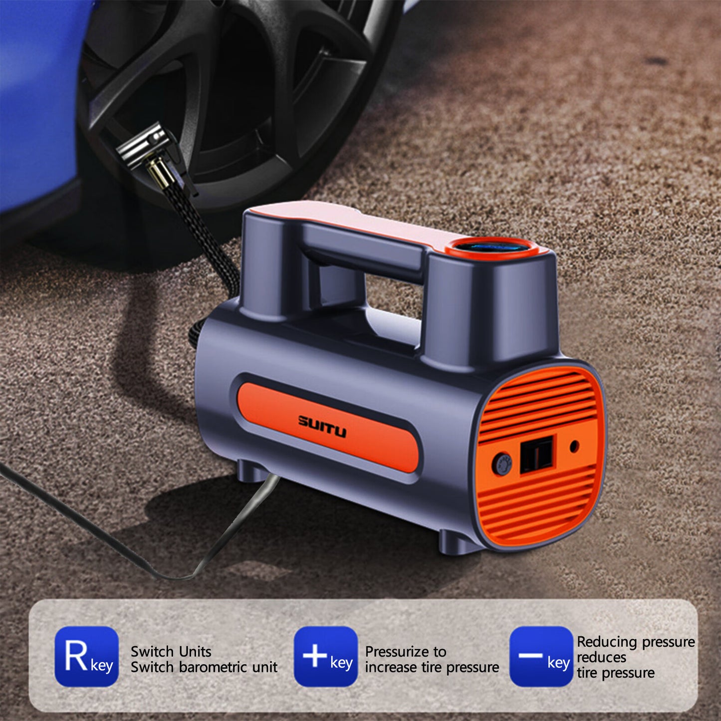Tire Inflator 12V DC, Portable Compressor Electric