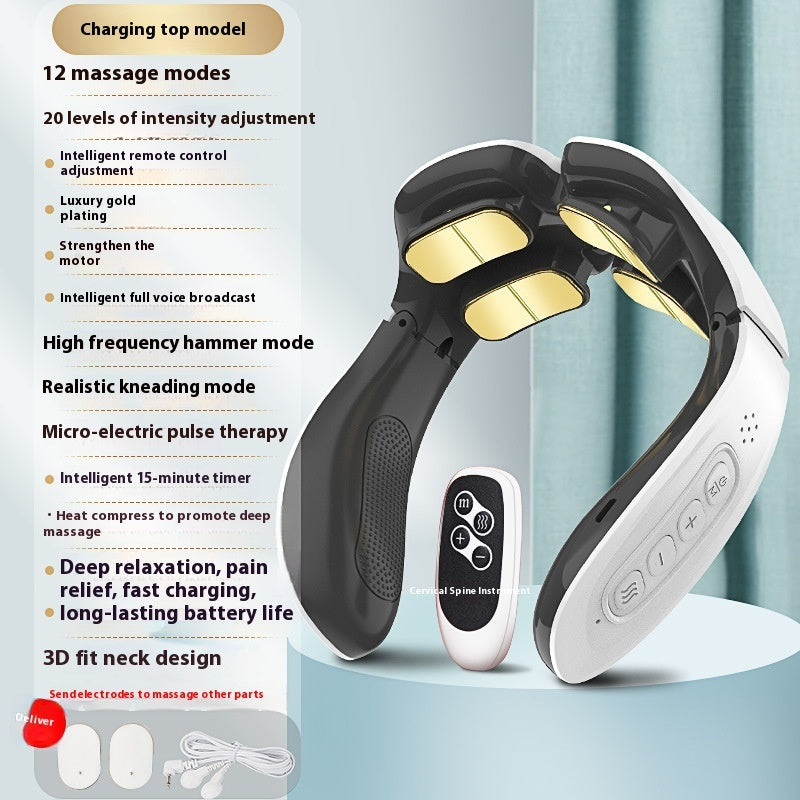 Neck massager with low frequency pulse technology