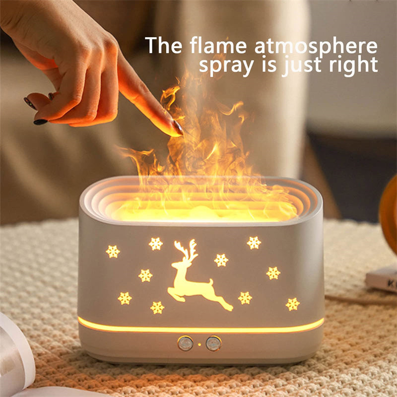 Humidificador de llama de alce, lámpara de atmósfera silenciosa para el hogar