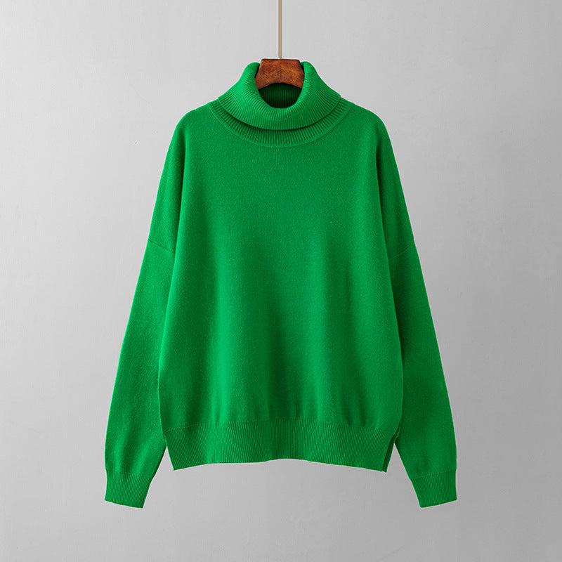 Suéter suelto de cuello alto a la moda para mujer