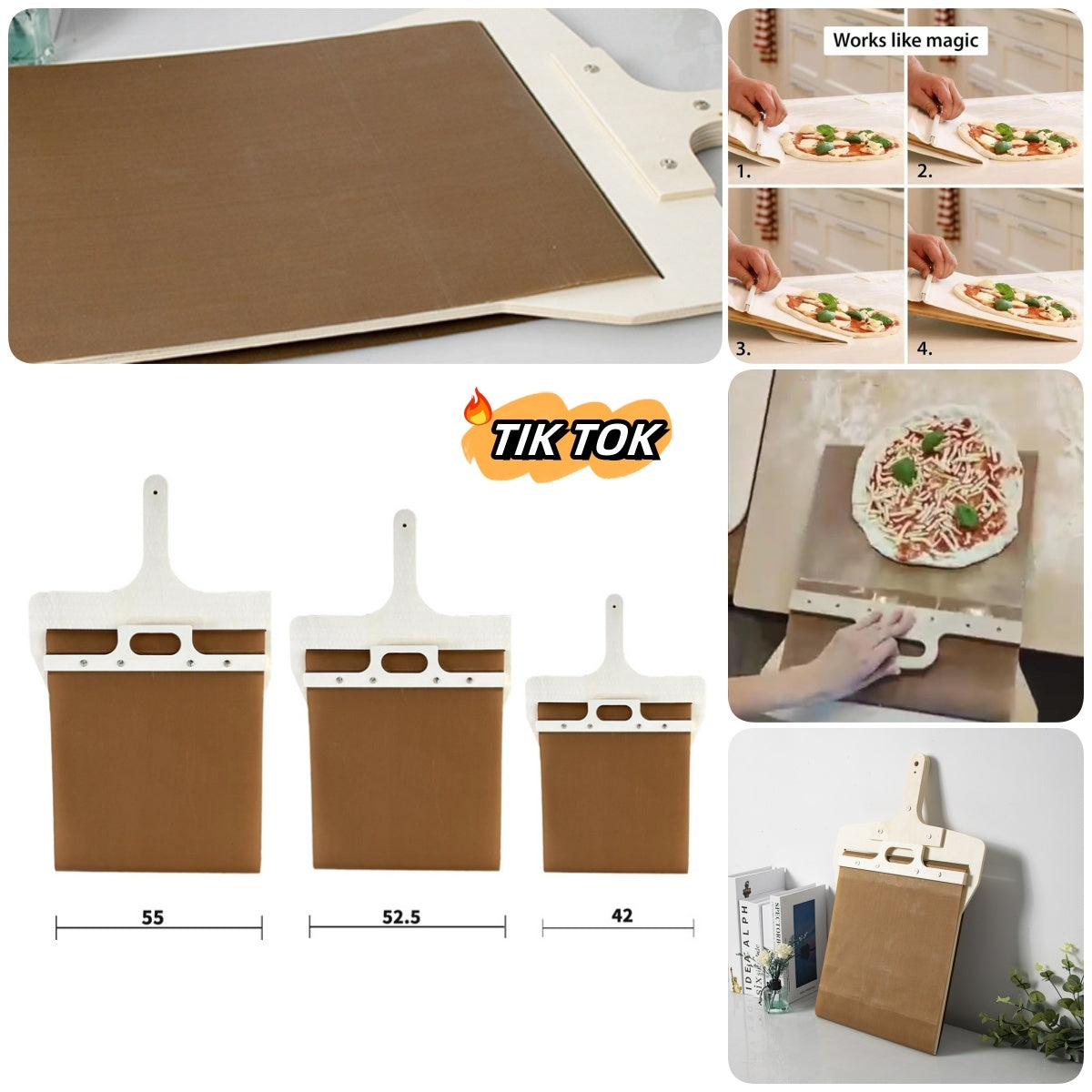 Multifunction Wooden Sliding Pizza Spatula