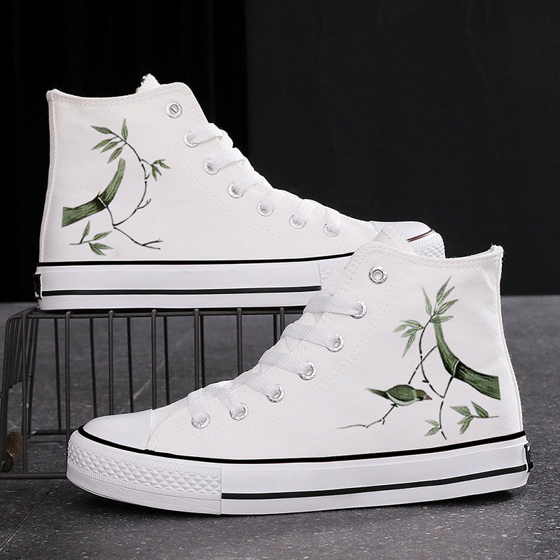 High-top Fashion Ink Bamboo Leisure Couple Sneakers
