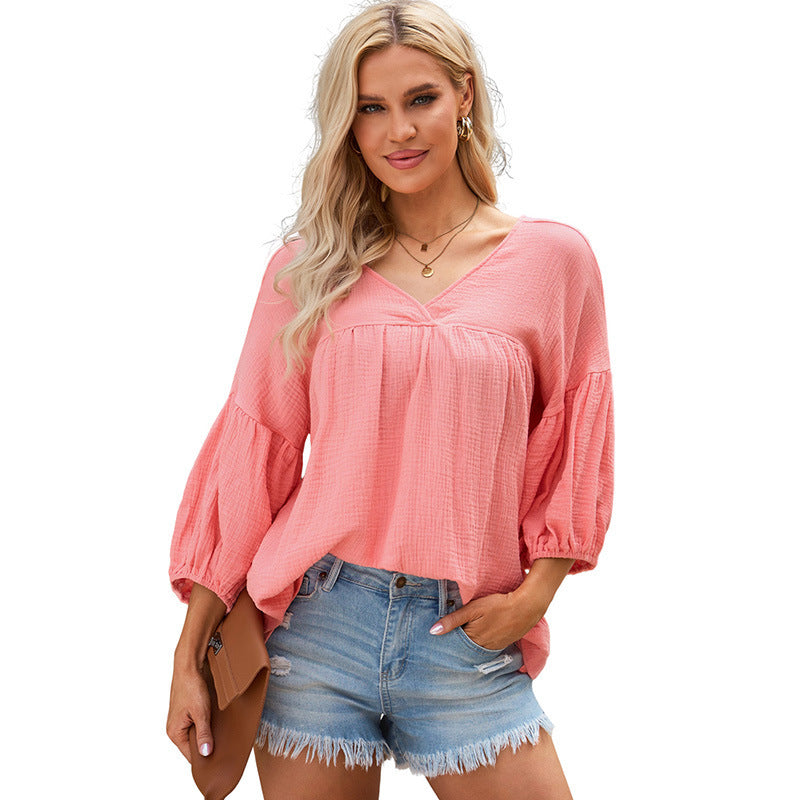 Fashion Solid Color Loose Pullover