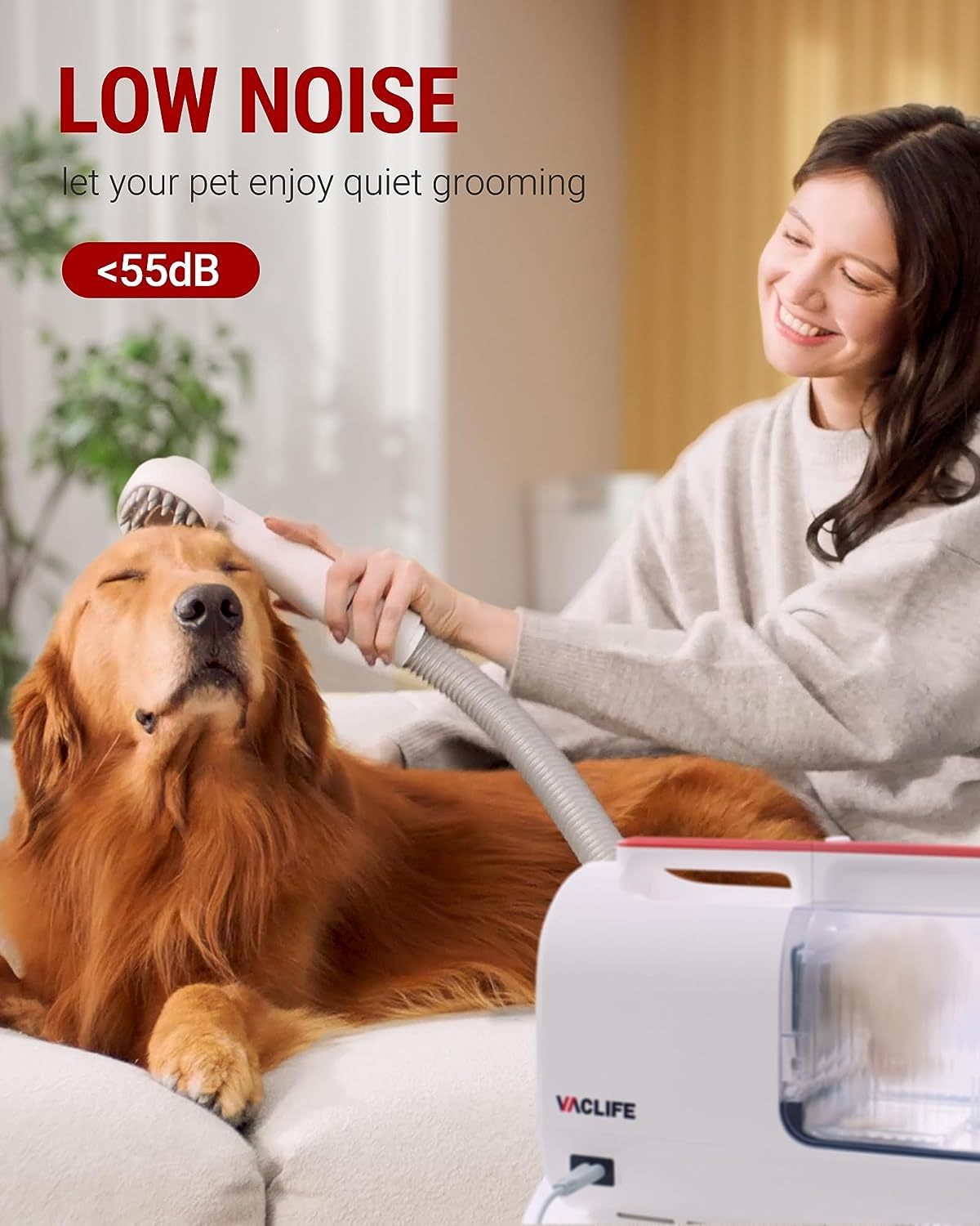 VacLife Pet Hair Vacuum For Shedding Grooming With Dog Clipper