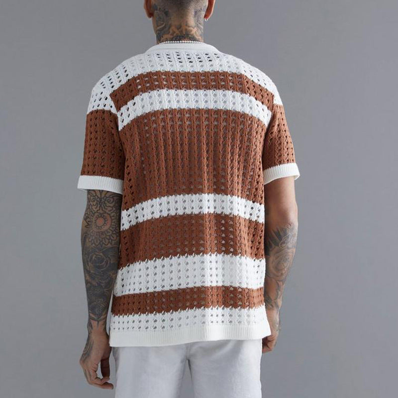 Men's Fashion Casual Solid Color Slim Fit Top