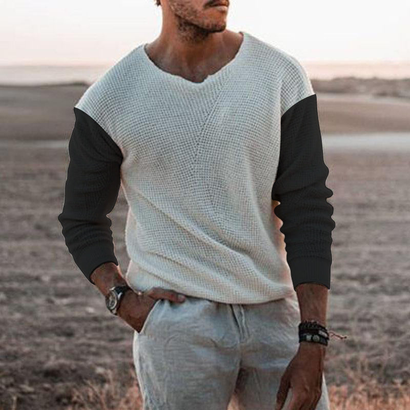 Men's Fashion Casual Long Sleeve Round Neck Slim-fit Jumper