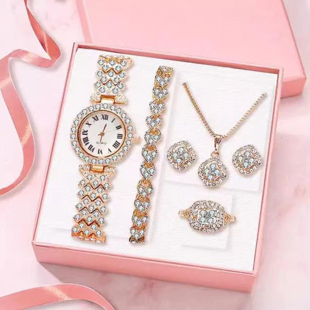 Reloj de pulsera de lujo con diamantes.