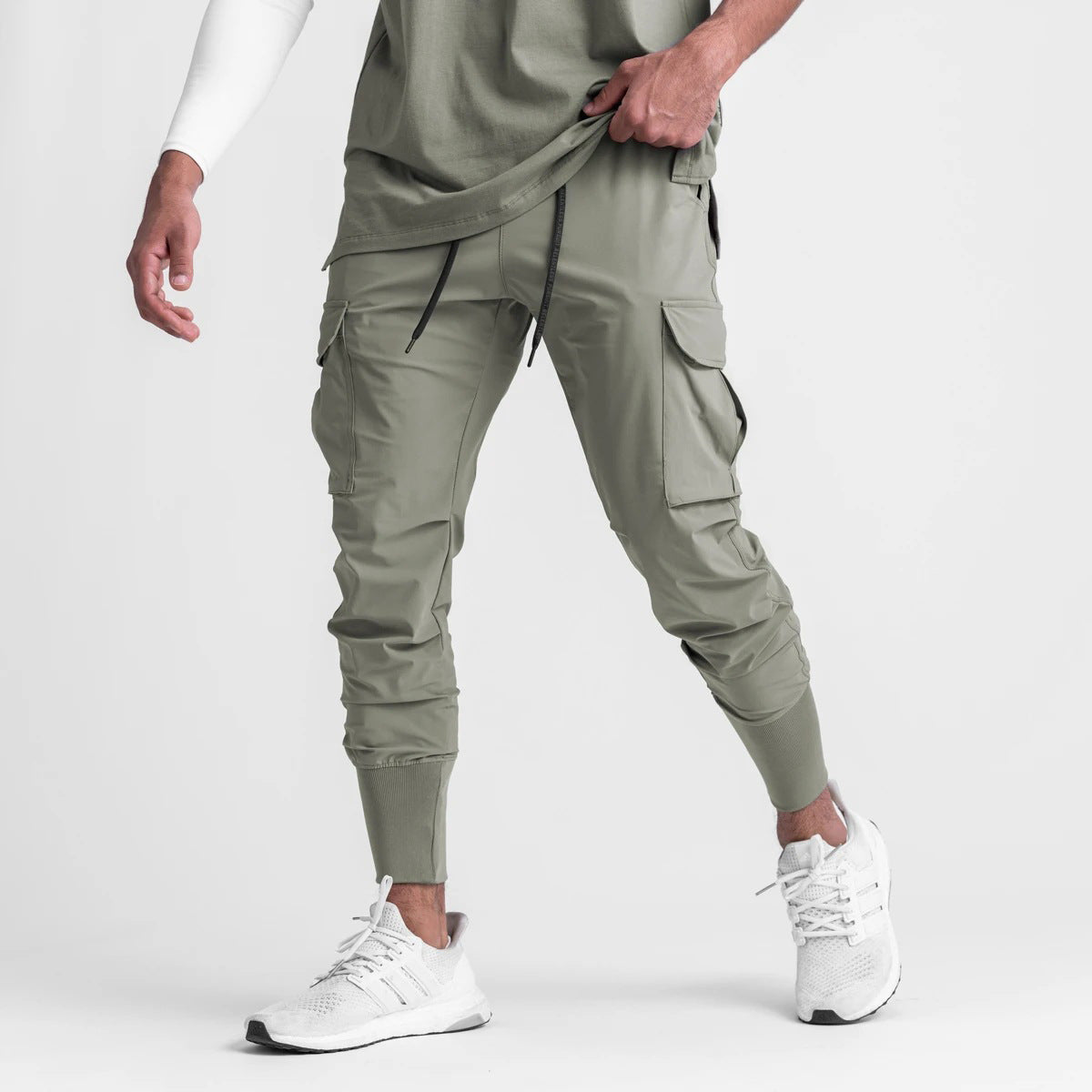 Pantalones casuales de ejercicio para hombres musculosos Fitness delgados
