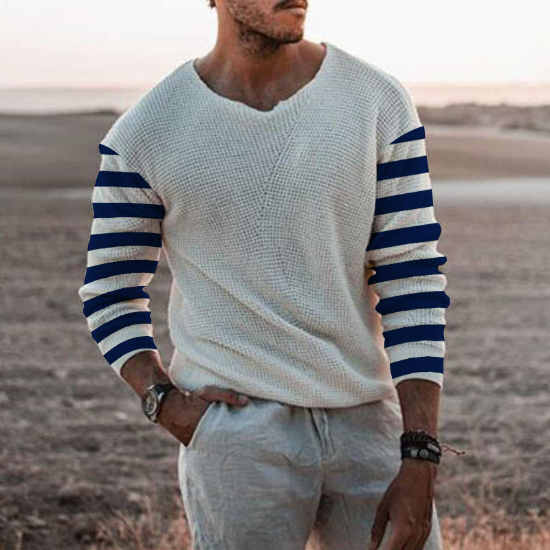 Men's Fashion Casual Long Sleeve Round Neck Slim-fit Jumper