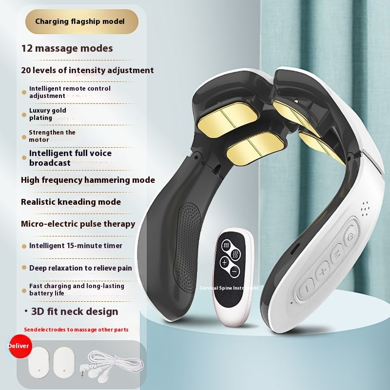 Neck massager with low frequency pulse technology