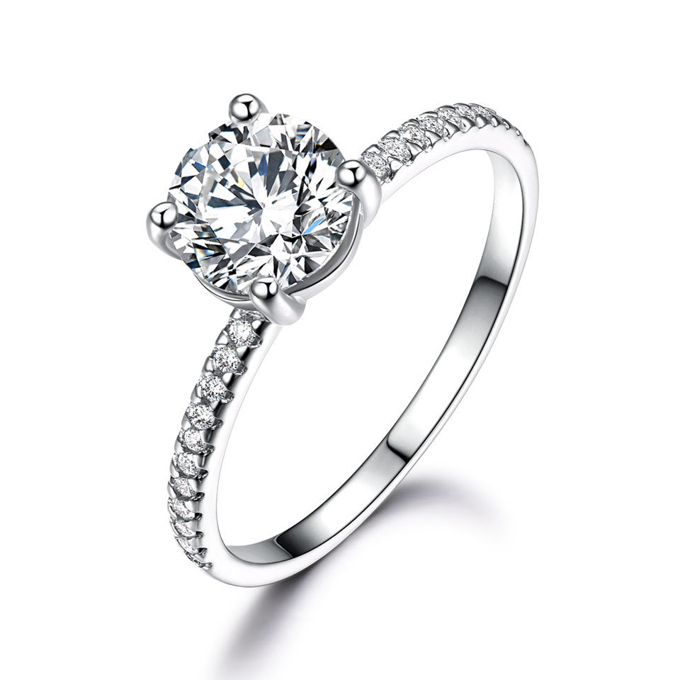 Anillo cuadrado de lujo ligero con circonita y diamantes de imitación de topacio azul cielo de plata de ley S925