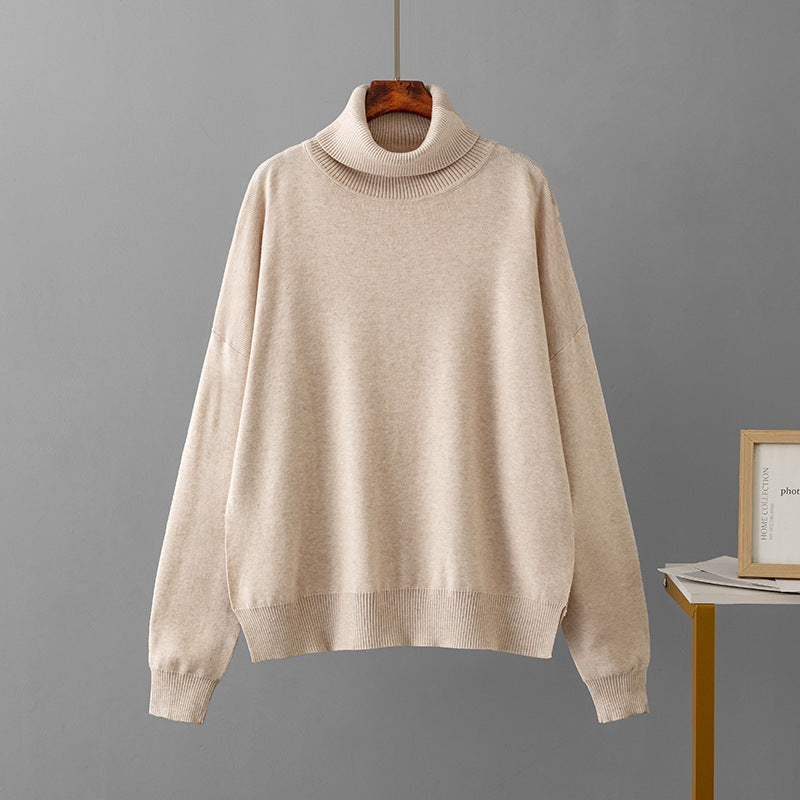Suéter suelto de cuello alto a la moda para mujer