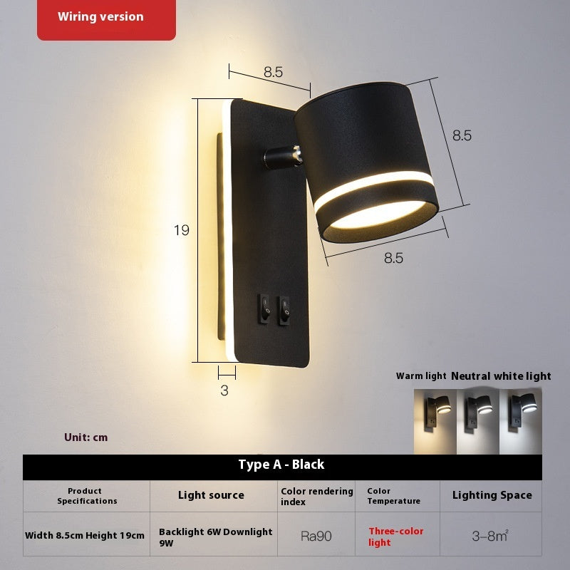Bedroom Bedside Nordic Modern Minimalist LED Reading Spotlight