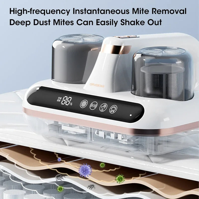Powerful Suction Vacuum Cleaner for Cleaning Pillows and Mattresses, Cordless Handheld Cleaner