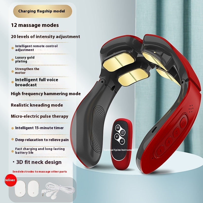 Neck massager with low frequency pulse technology