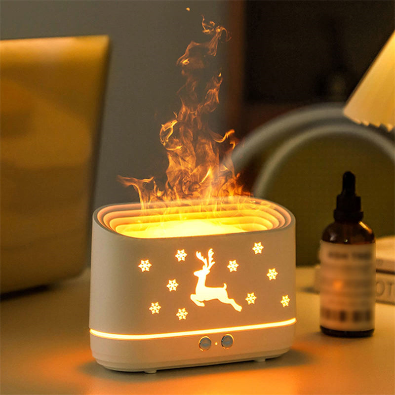 Humidificador de llama de alce, lámpara de atmósfera silenciosa para el hogar