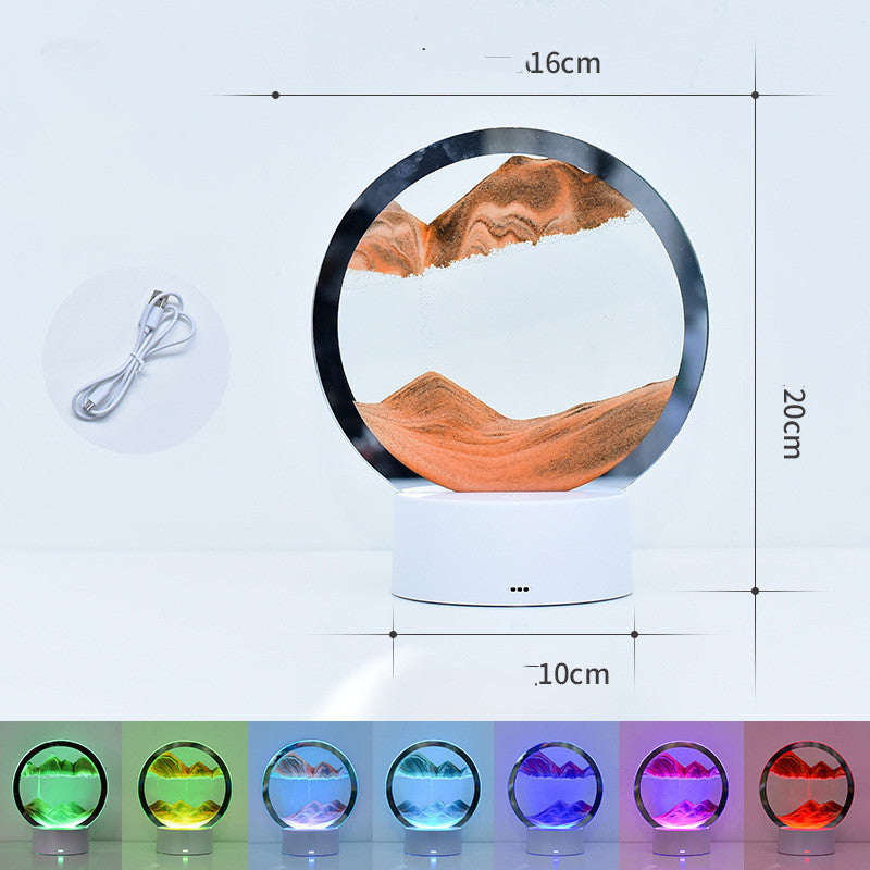 Hourglass lamp with dynamic decoration and sand painting
