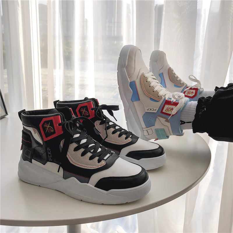 High-top Men's Lace-up Round Toe Casual Sports Men's Shoes