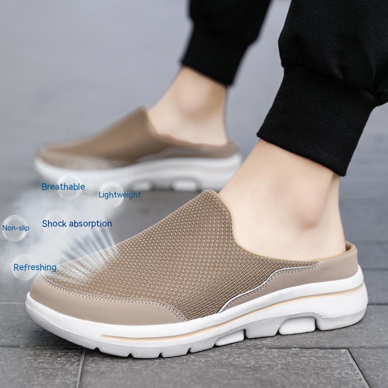 New Oversized Women's Shoes With Half Support And Single Shoe Flat Sole And One Foot Mesh Without Heel