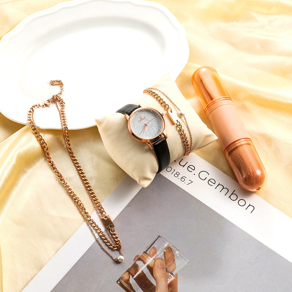 4-Piece Watch Kit with Bracelet and Makeup with Gift Box