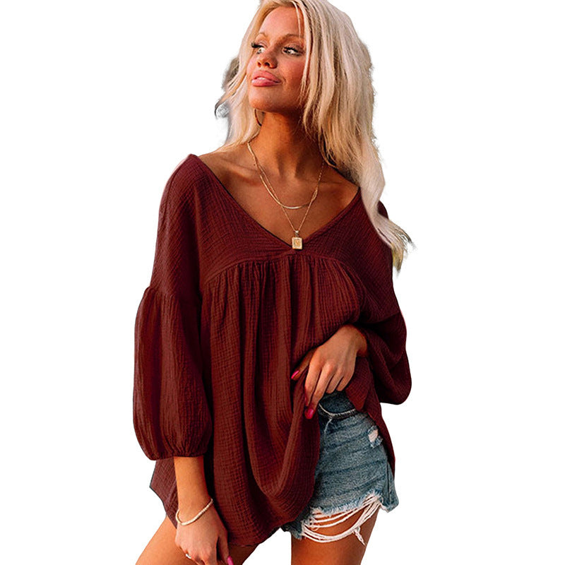 Fashion Solid Color Loose Pullover