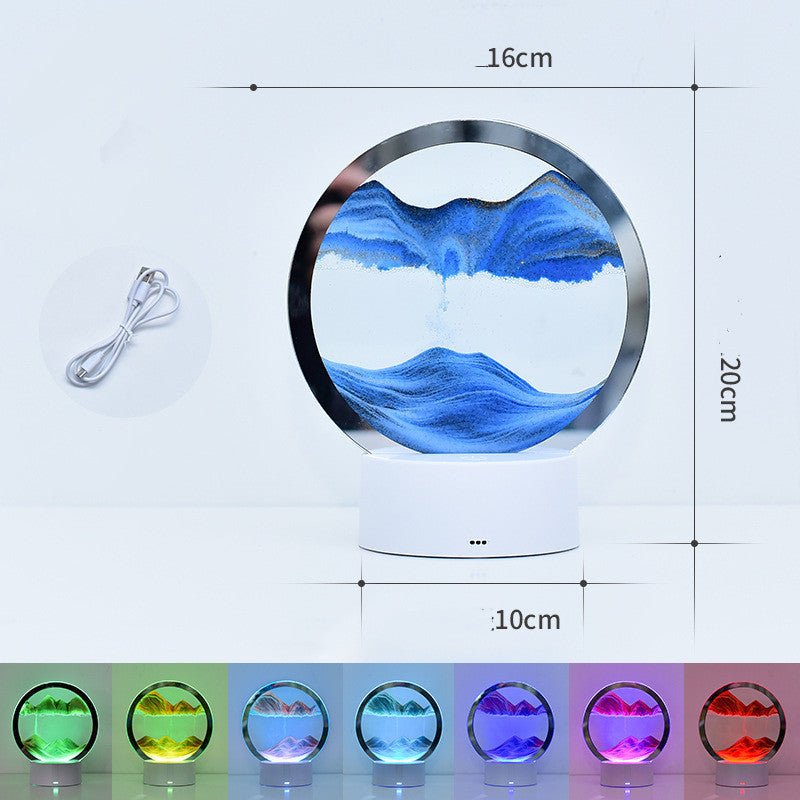 Hourglass lamp with dynamic decoration and sand painting