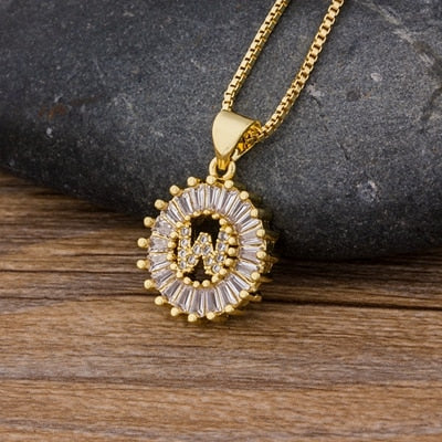 26 Letters Charm Gold Name Necklace Pendant