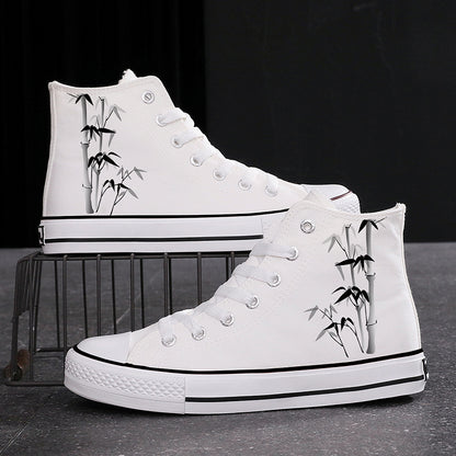 High-top Fashion Ink Bamboo Leisure Couple Sneakers