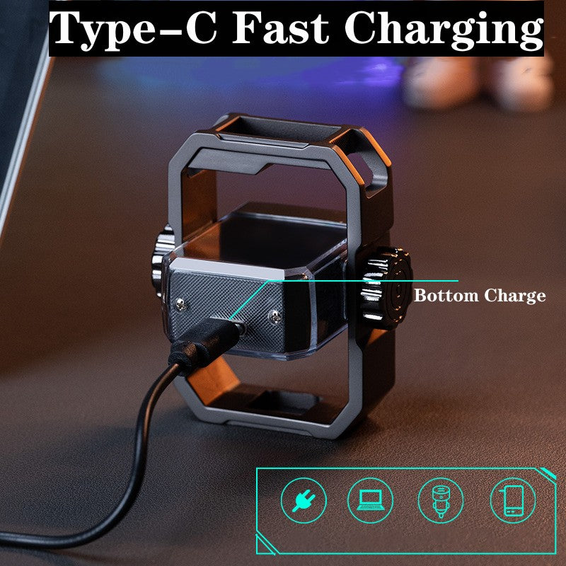 Double arc electric lighter with rotating gyroscope