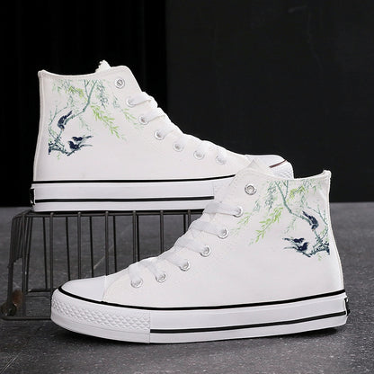 High-top Fashion Ink Bamboo Leisure Couple Sneakers