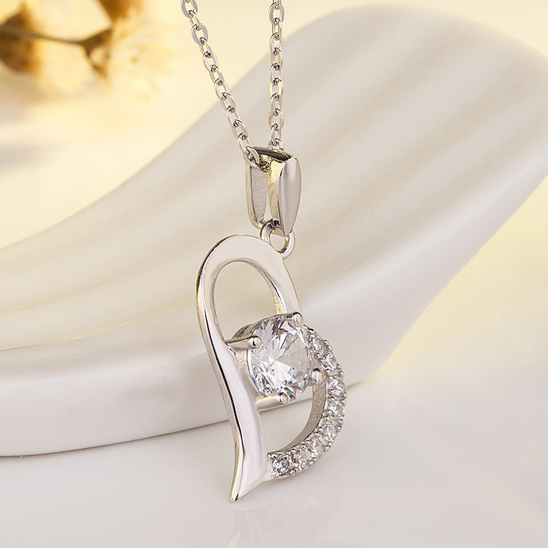 Heart-shaped sterling silver necklace