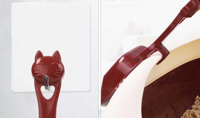 Pala de plástico para arena para gatos, palas para gatos con cabeza de gato