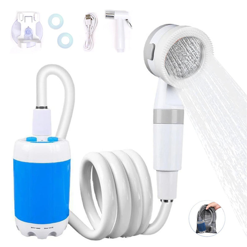 portable waterproof electric shower, rechargeable battery