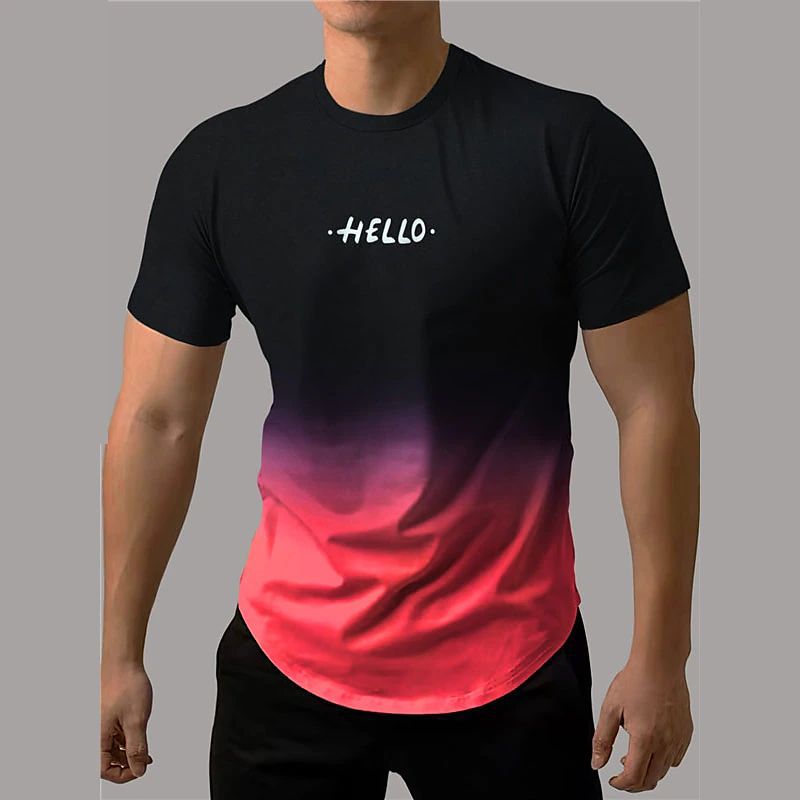 Men's Short-sleeved Sports T-shirt 3d Printing