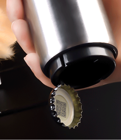 Abridor de botellas creativo de acero inoxidable.