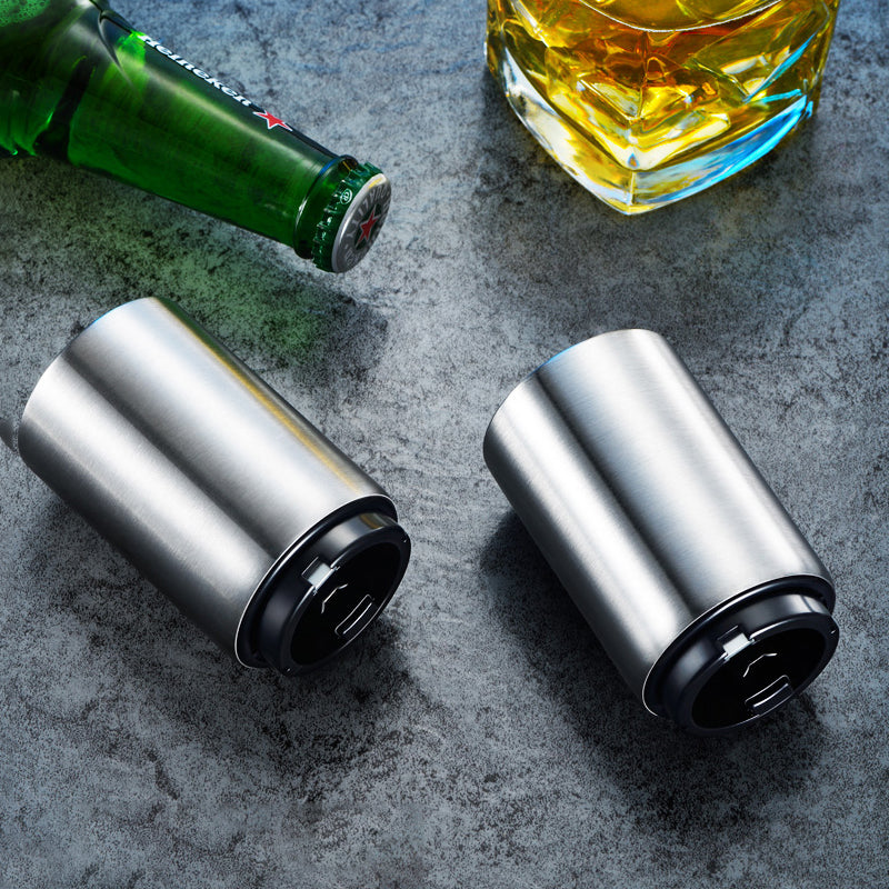 Abridor de botellas creativo de acero inoxidable.