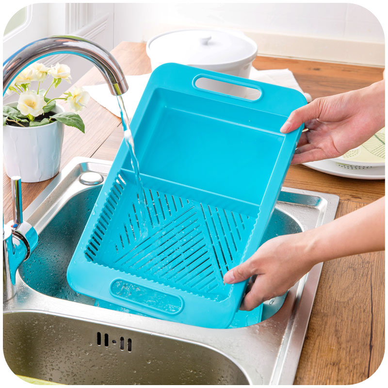 Bloques de cocina multifunción para picar, fregaderos, escurridor, tabla de cortar, herramientas para carne y verduras, accesorios de cocina, tabla de cortar