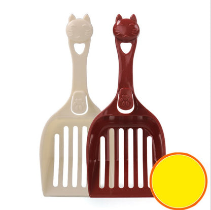 Pala de plástico para arena para gatos, palas para gatos con cabeza de gato