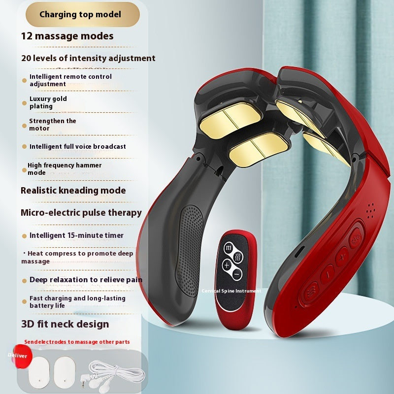 Neck massager with low frequency pulse technology